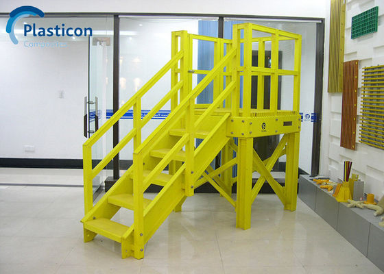 Geel FRP-profiel 60MPa-80MPa Tensile Frp Pultruded Products