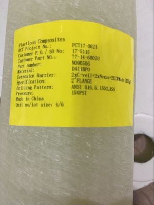 150F Gasketspecifieke FRP-flens EPDM Gaskets Fiber Versterkte Flens